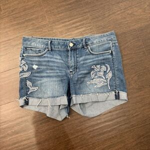 White House black market Embroidered Denim Women Shorts